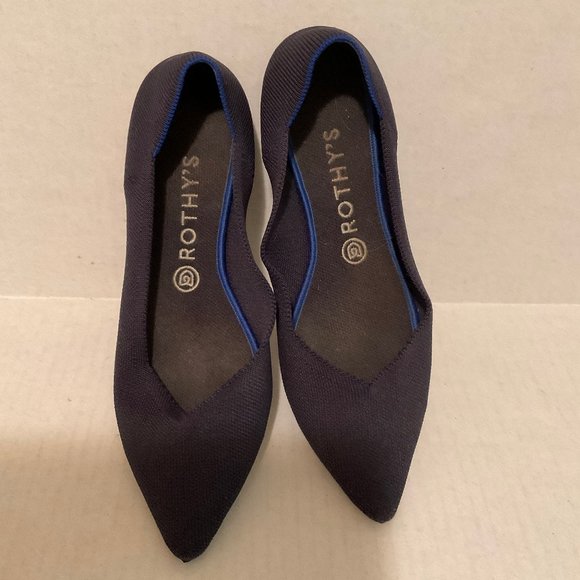 Rothy's Shoes - Rothy's Navy Blue The Point Flats W10 Pointed Toe